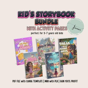 Kids Storybook Bundle – 5 Beautiful Printable & Editable Children’s Books | Storytime for Moms, Teachers, Homeschool | Resell Rights