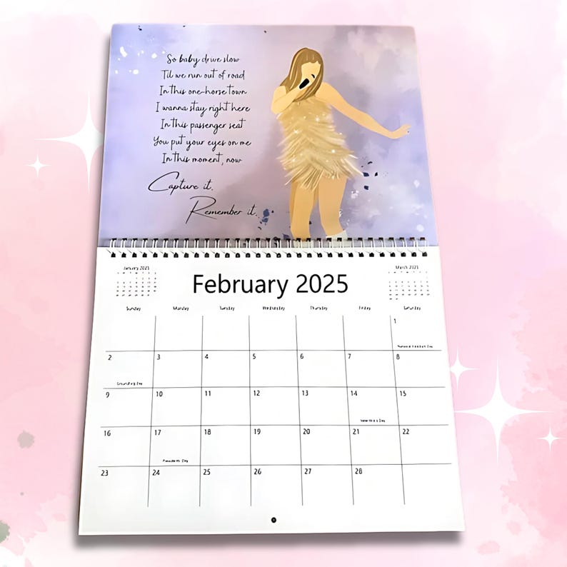 Taylor Swift Calendar 2025 A 2025 Calendar Calendar, Swiftie, 2025