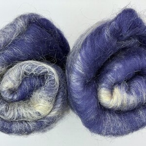 Blueberry Batts --70/30 Merino/Silk  with Firestar 3 oz