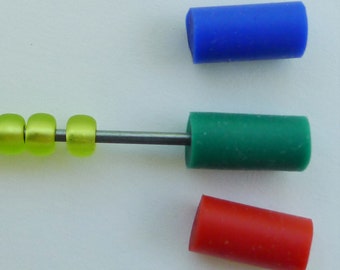 Beader Tips/Caps--Package of 3 (One each red, blue, green)