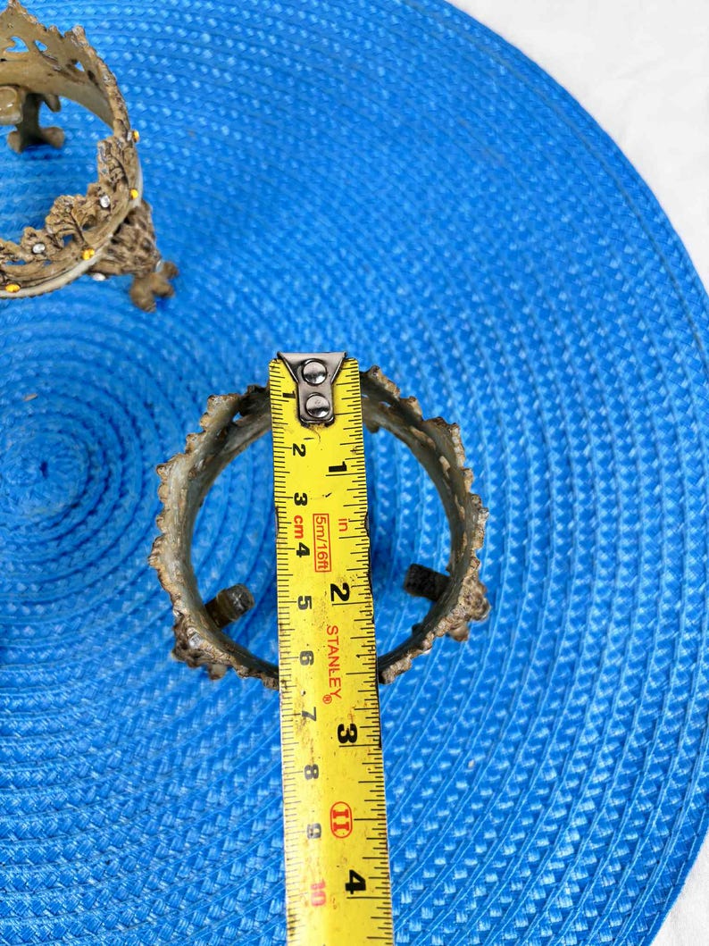 Set of 3 Vintage Ornate Brass Candle Holders, Crown Style Metal Votive ...