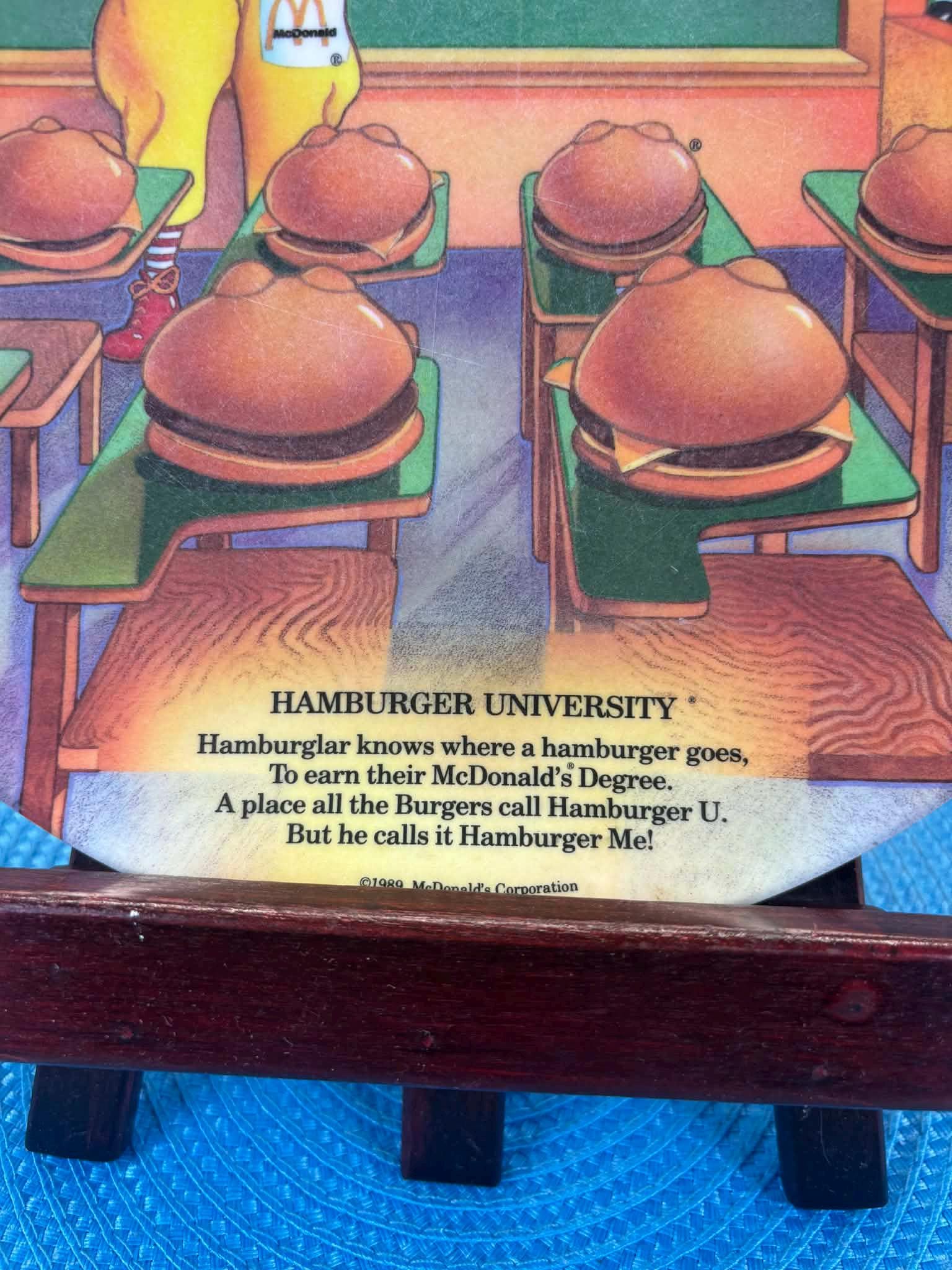 1990 Mcdonald's Souvenir Plate, Hamburger University, Featuring