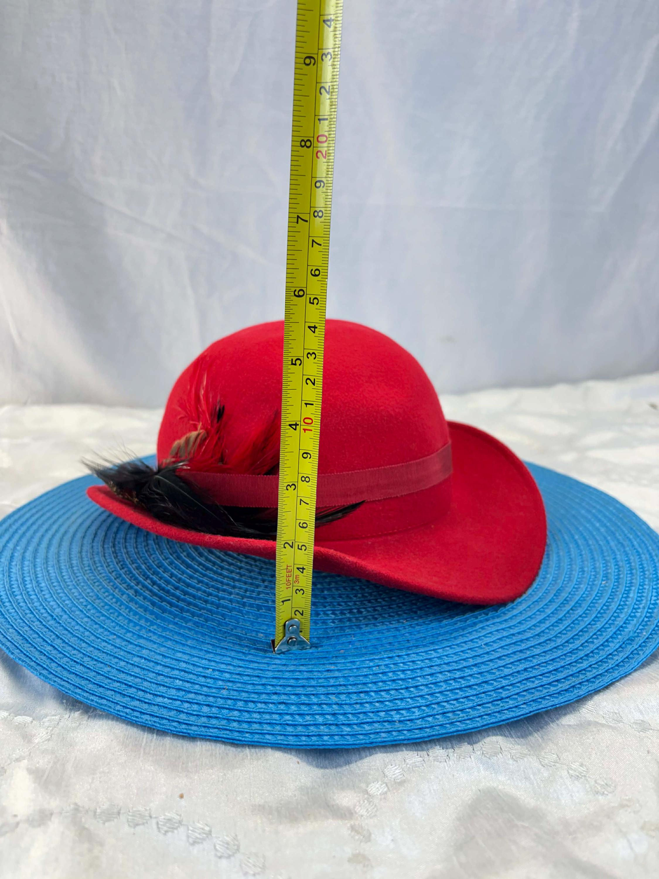 Vintage Red Wool Felt Hat by Doeskin, Made in USA, With 
