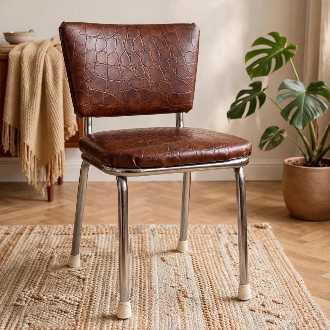 Leather chrome chair - Etsy 日本
