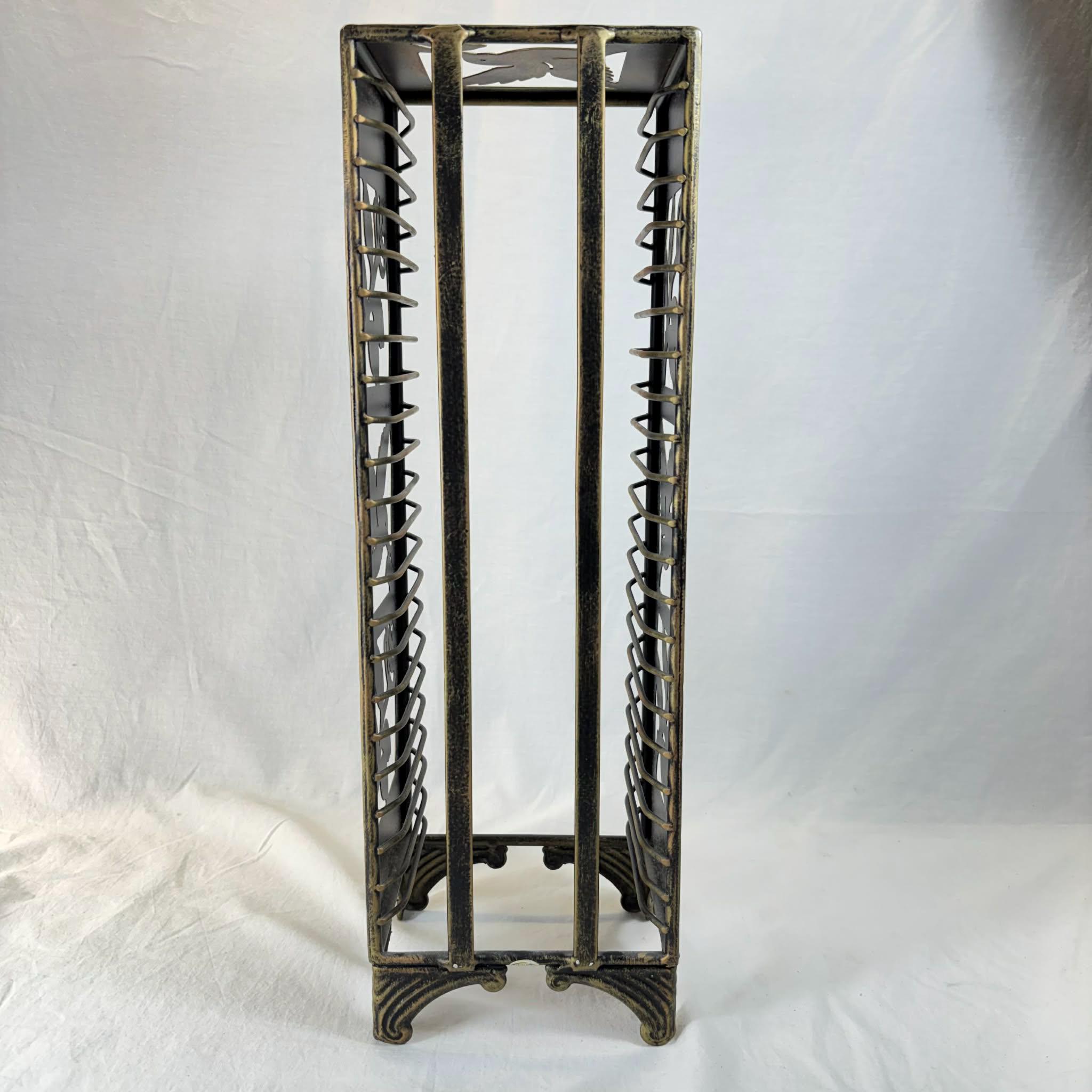 Vintage Art Deco Style Metal CD Rack With Decorative Birds, Holds 23 ...