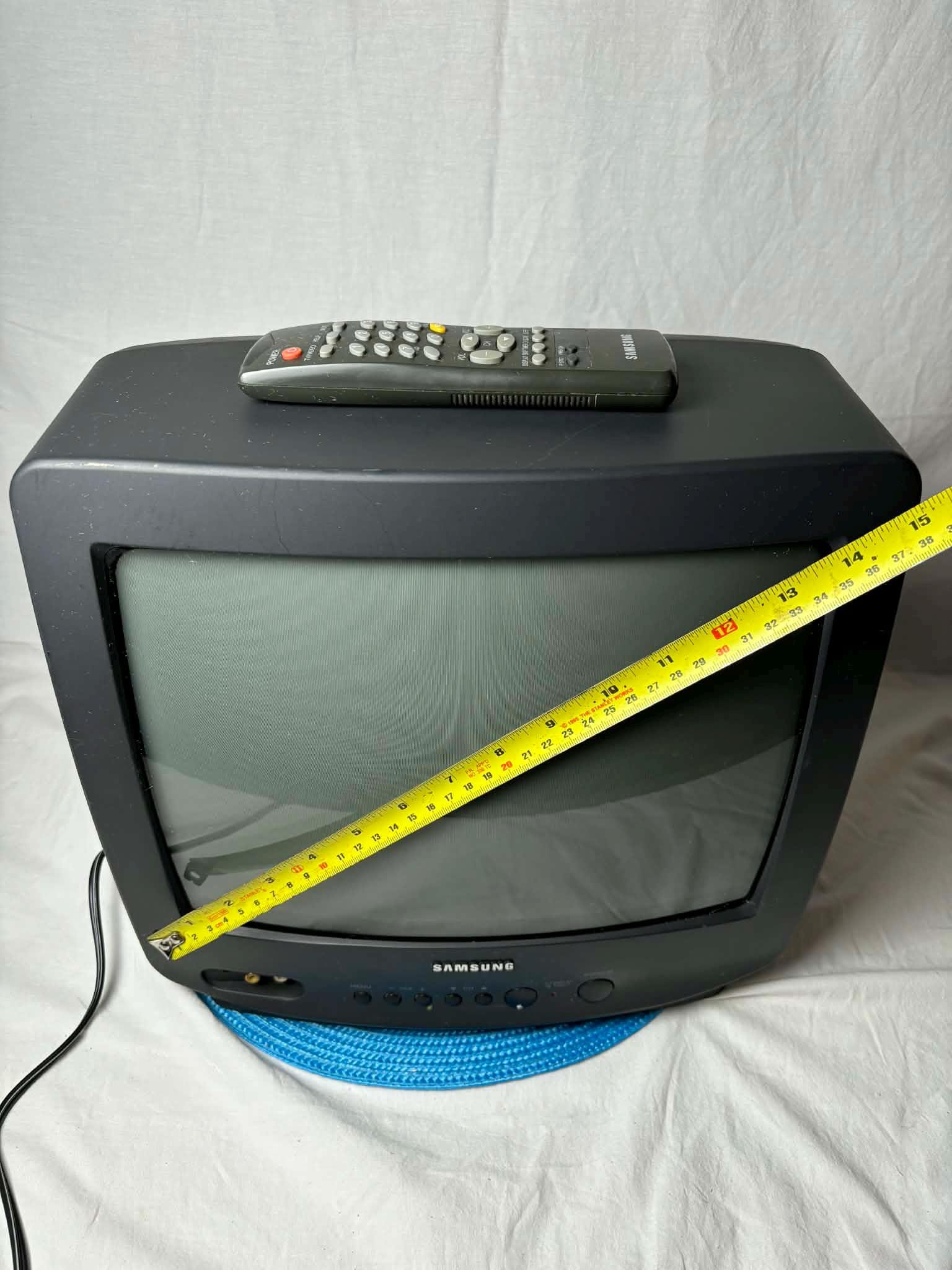 Vintage Samsung Crt Tv With Remote Control Retro 90s Tv Functional 