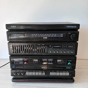 Yorx Newave 2210 Vintage stereosystem – Dubbelkassett, AM/FM-radio, grafisk equalizer