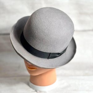 Vintage Lancaster Styled by Coralie Wool Felt Sequin Bowler Hat Grey Black USA Vintage lancaster black wool - Gem main image 4