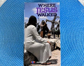 Vintage Where Jesus Walked VHS 2 Volume Set by Questar 1995 Christian Documentary Walking with Jesus and Road to the Cross