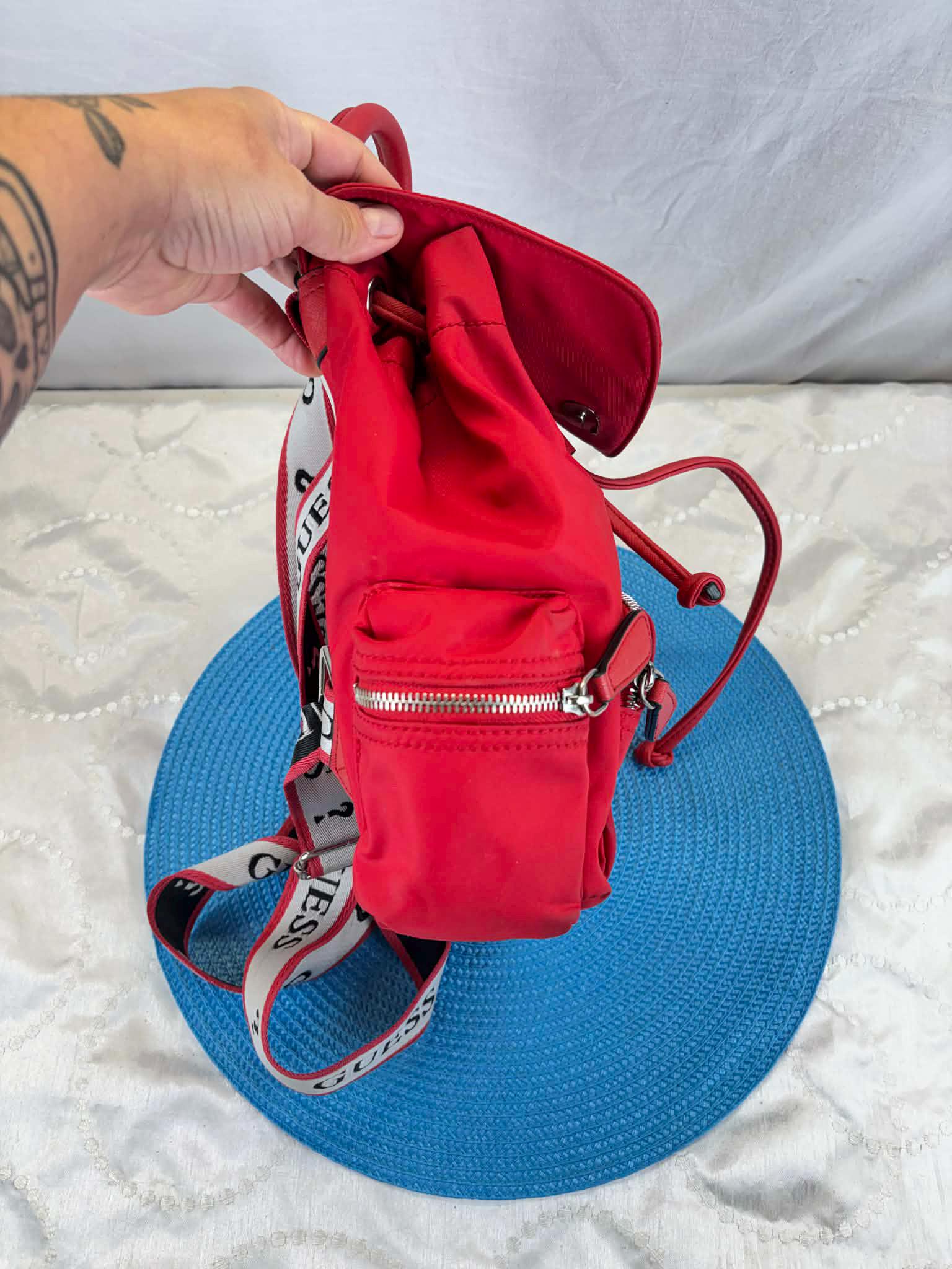 guess vintage heavy nylon mini backpack Factory Pearlman Logo Vintage GUESS red nylon backpack