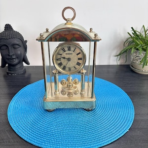 Vintage Mirado Quartz Anniversary Clock Gold and Glass Dome Style Made in Korea Battery Operated Roman Numerals