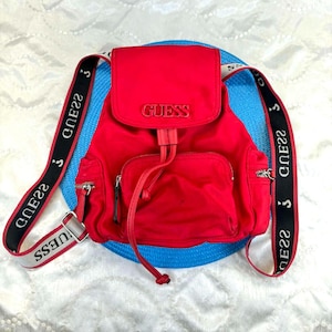 guess vintage heavy nylon draw string mini backpack Womens Eco Gemma Backpack, Drawstring Flap, Black : GUESS: Clothing, Shoes & Jewelry Mini Backpack Guess Drawstring Backpack