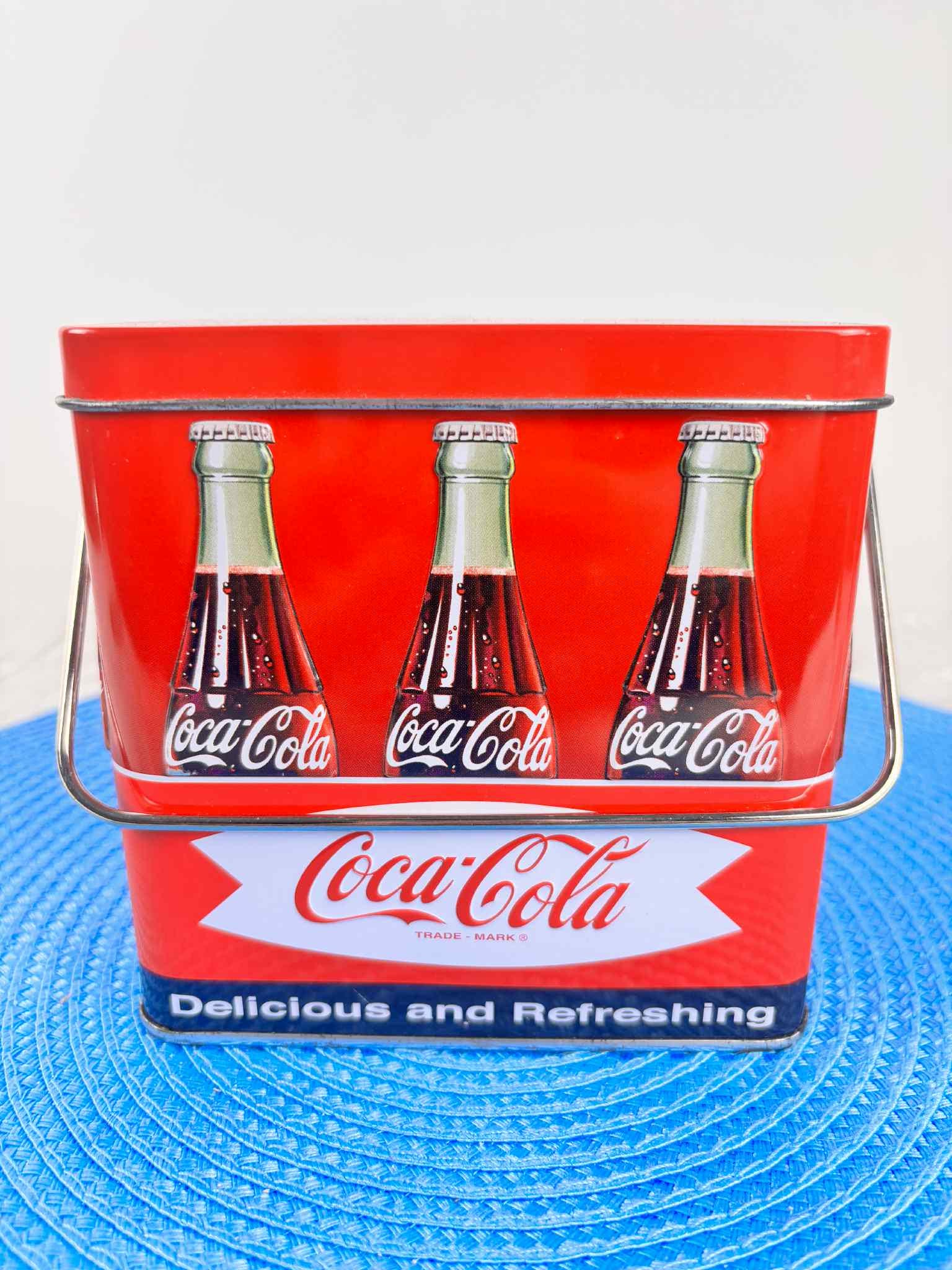 Vintage Coca-cola Small Metal Tin Box Red Collectible Advertising