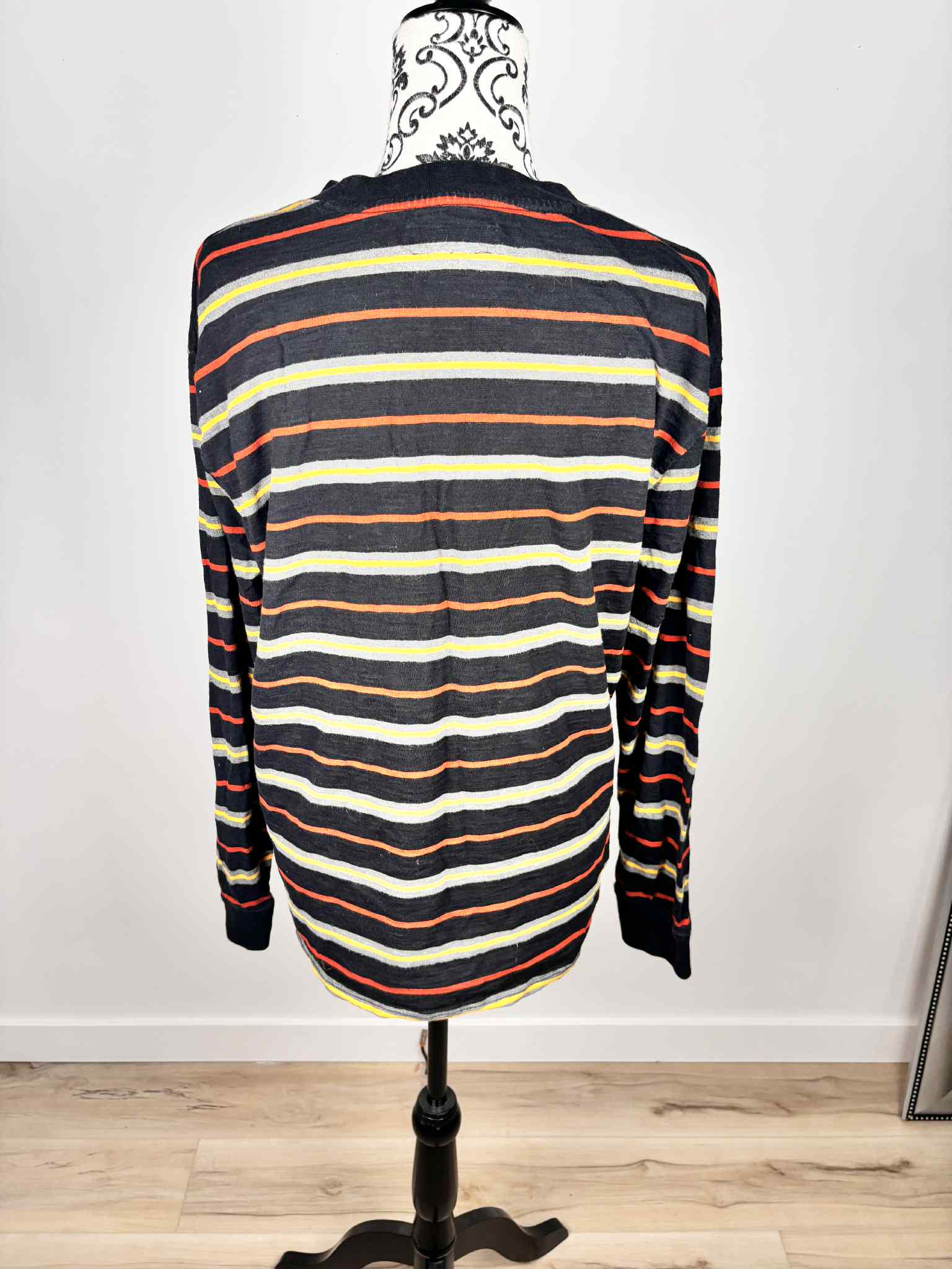 Vintage Guess Originals Striped Long Sleeve Shirt L Logo
