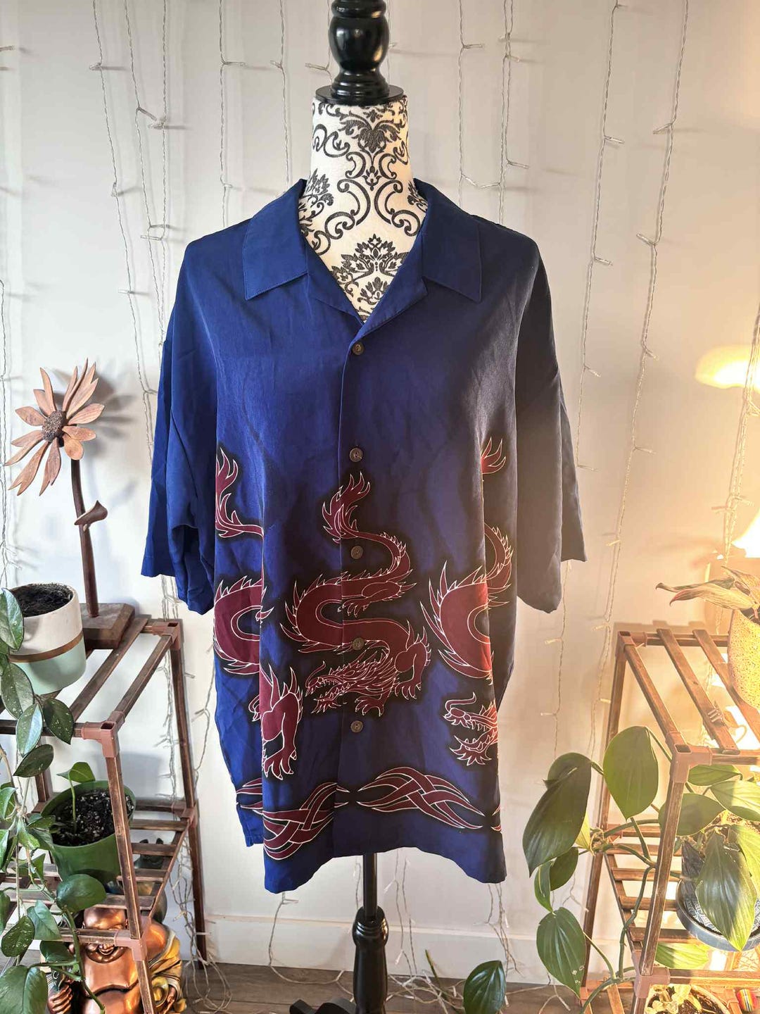 Vintage 90s Pineapple Connection XL Dragon Shirt, Made in Korea