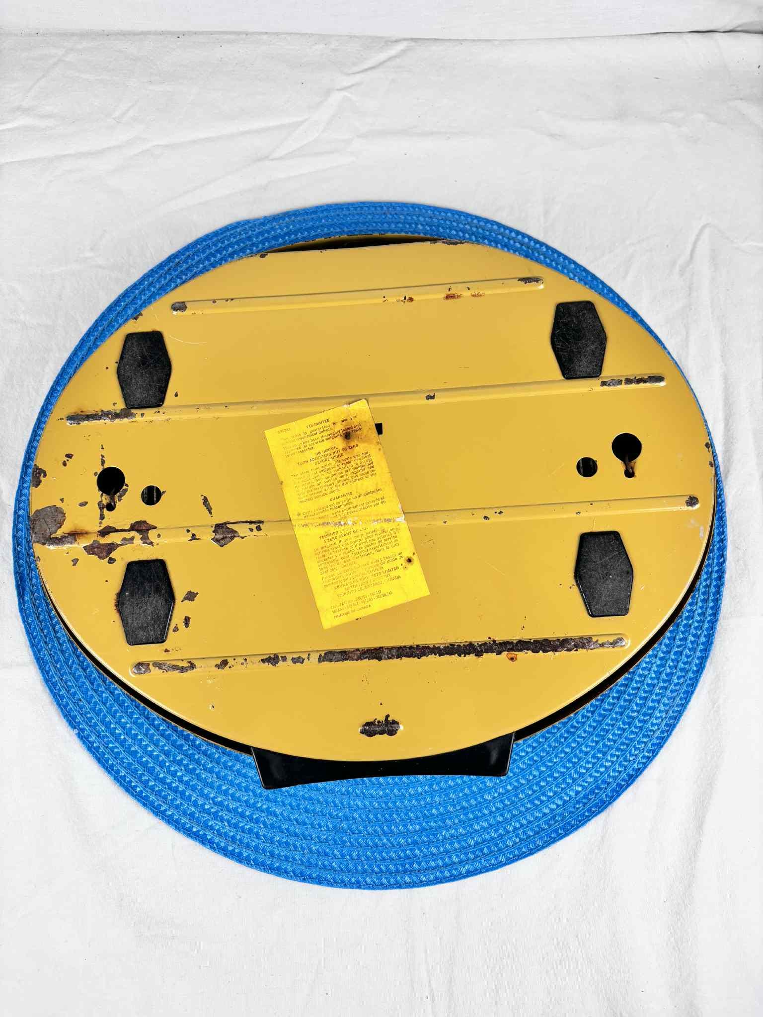 Vintage Counselor Bathroom Scale 1950s Yellow Embossed Vinyl Top