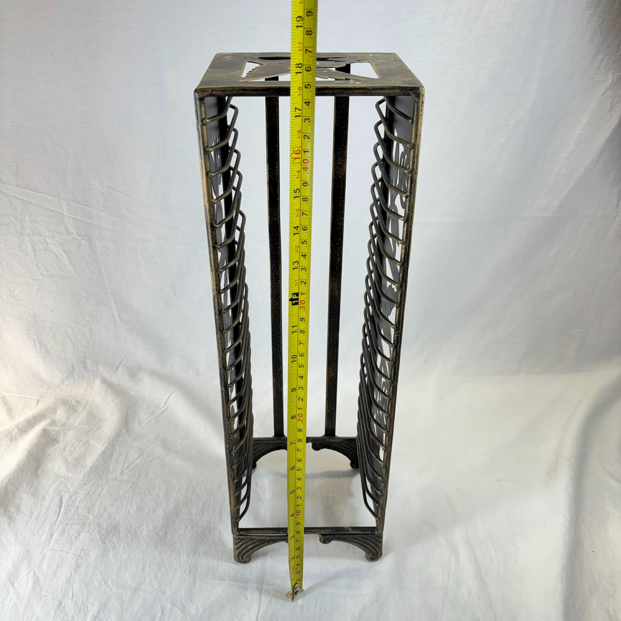 Vintage Art Deco Style Metal CD Rack With Decorative Birds, Holds 23 ...
