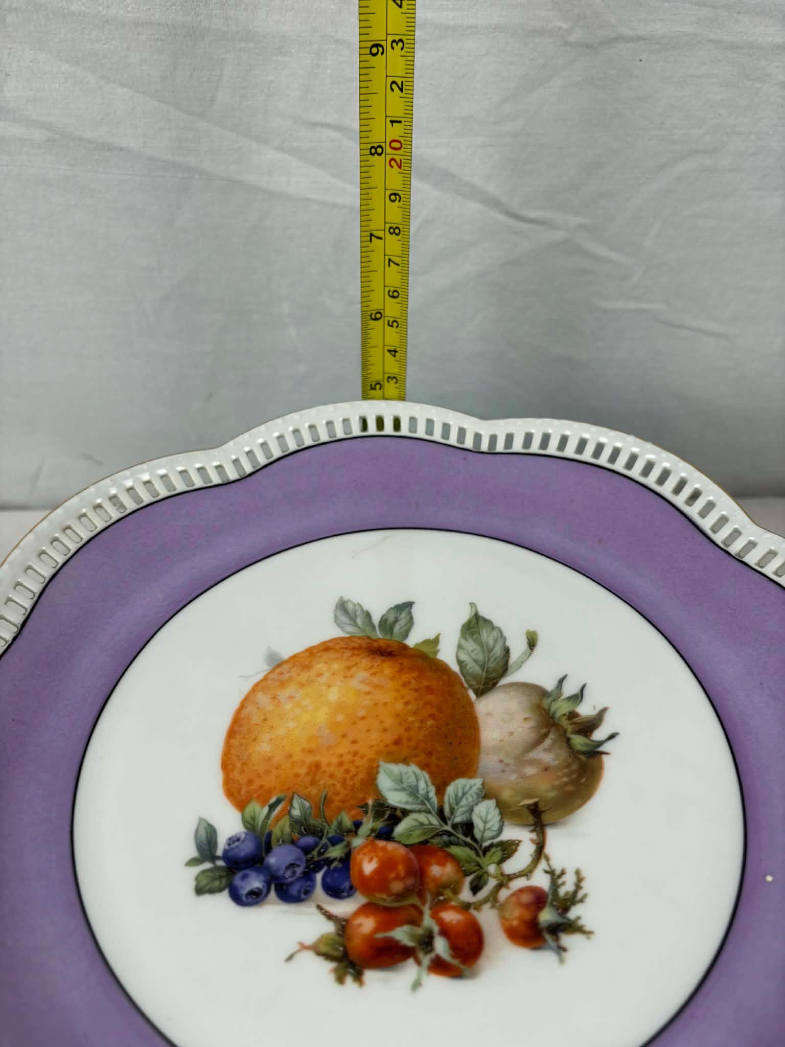 Vintage Bavaria Schumann Arzberg Porcelain Cake Stand, Fruit