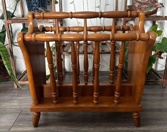 Vintage Wooden Magazine Rack - Elegant Home Decor - Etsy