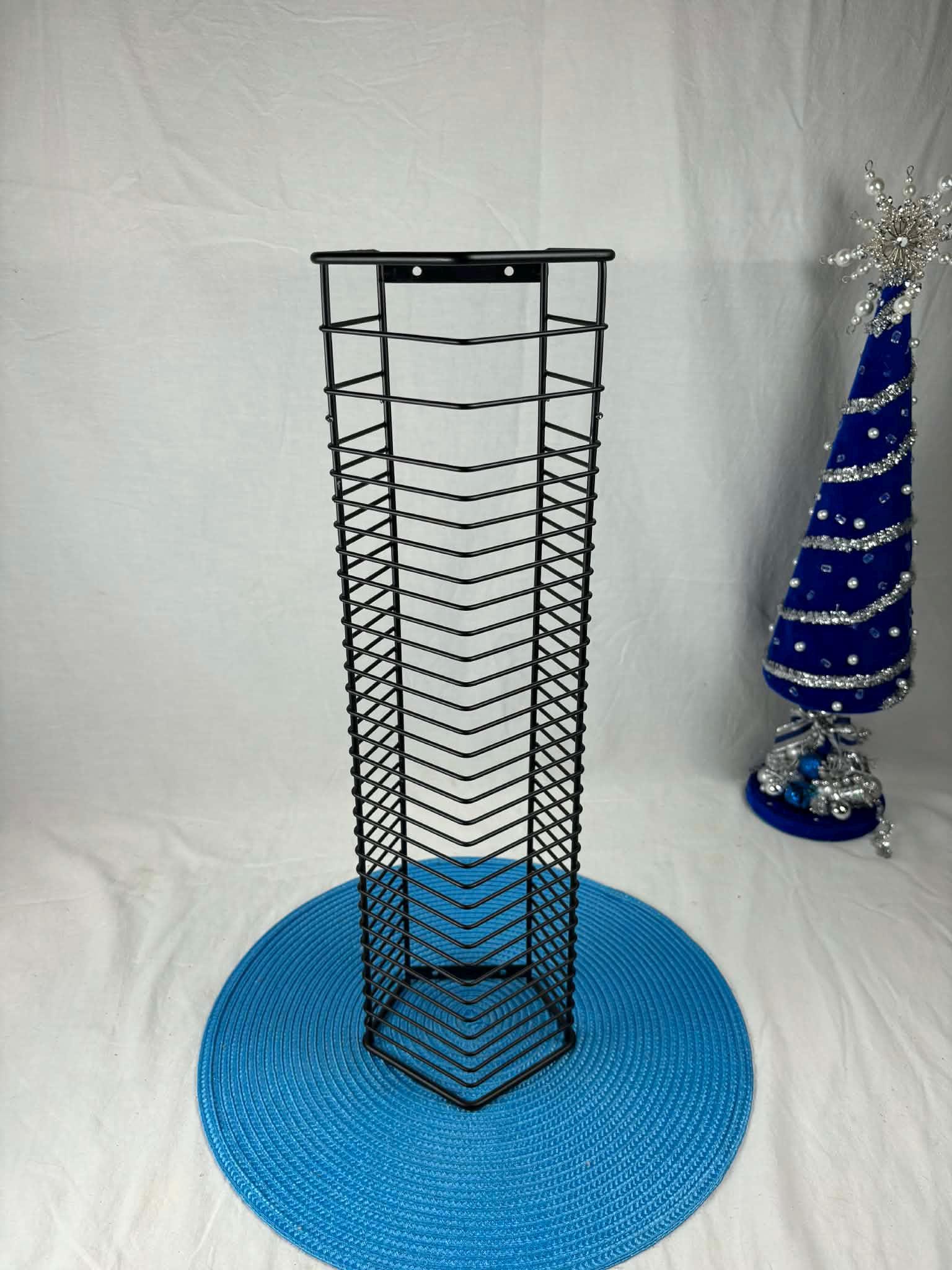 Vintage Black Metal Wall-mounted CD Rack, Vertical Wall-mounted