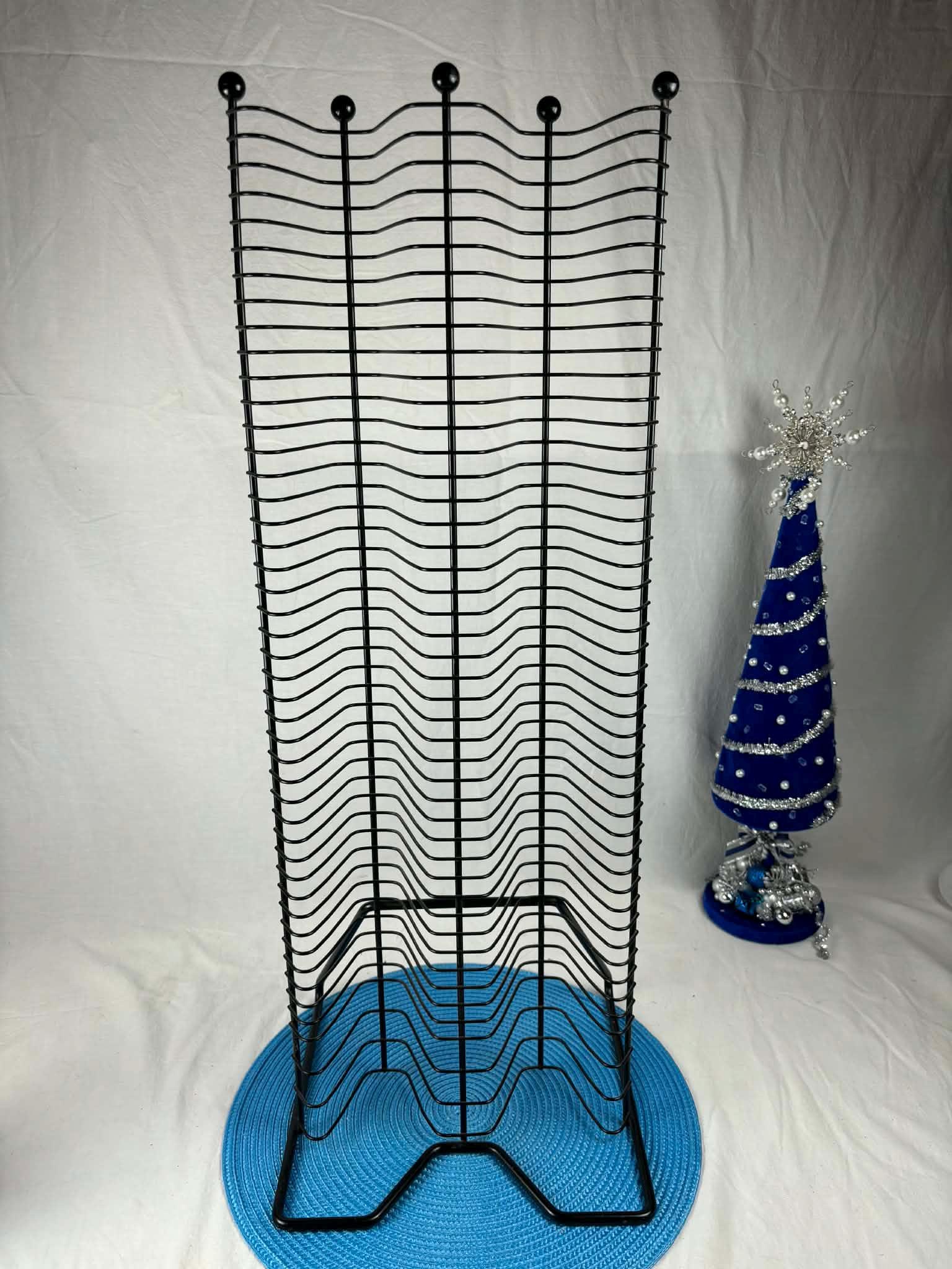Large Vintage Black Metal CD Tower, Vertical Storage for 90 Discs