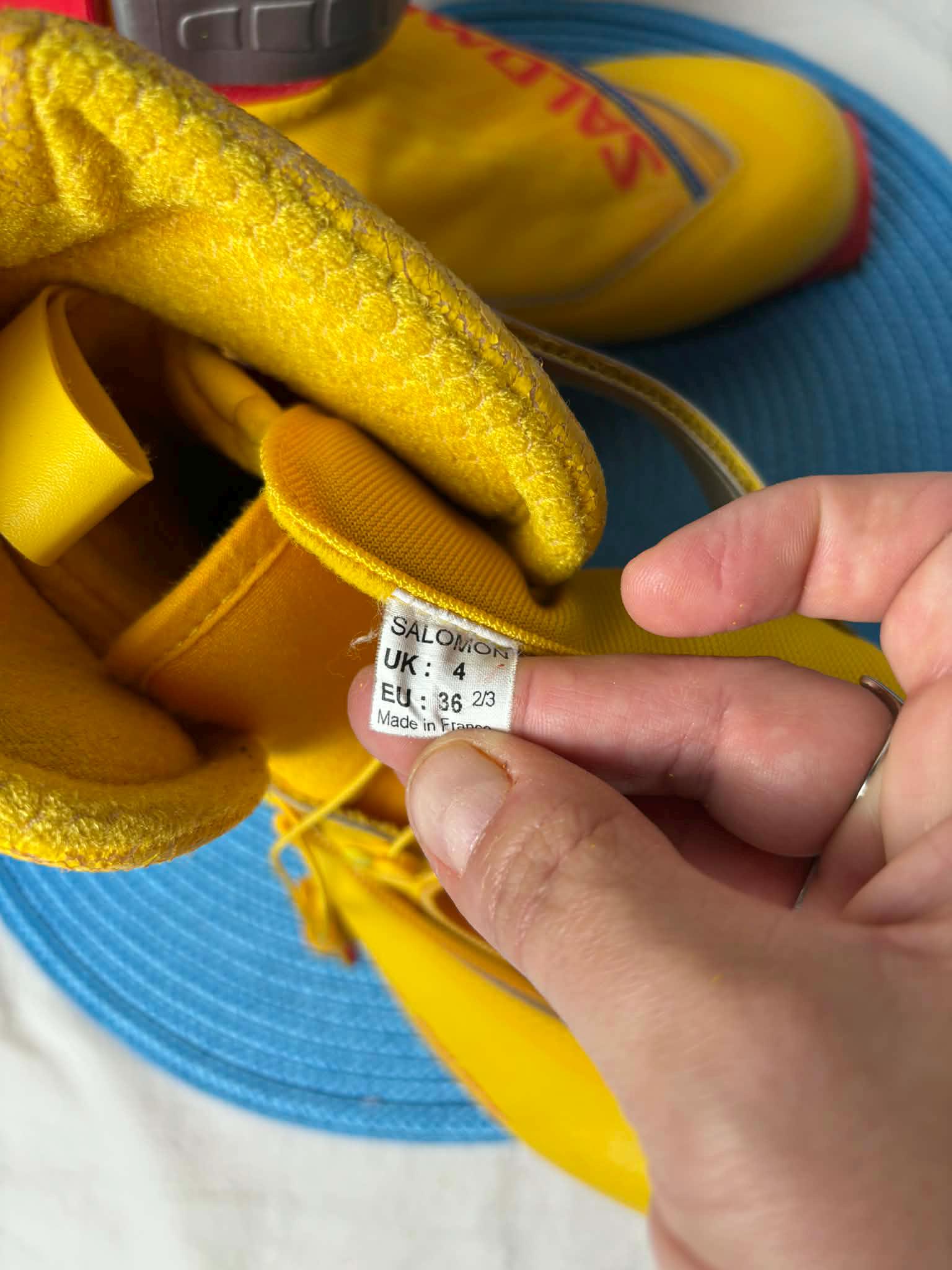 【1回のみ 使用】 SALOMON DISTRICT Mサイズ YELLOW Authentic Pair of Salomon SNS Profil Équipe Cross-country Ski