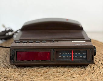 Vintage Ken-tech RP-2100 Clock Radio With Built-in AM/FM Phone