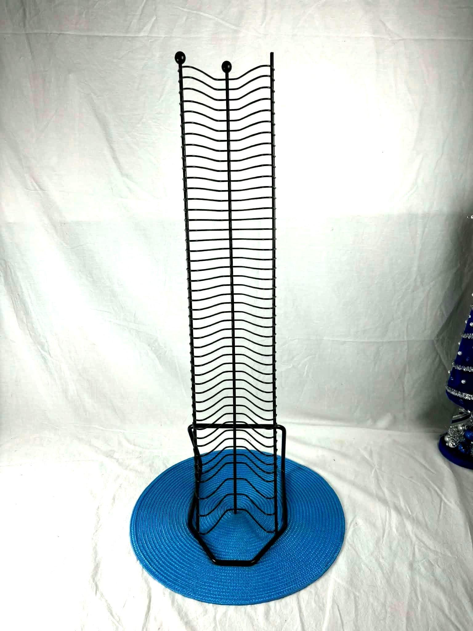 Black Metal Vertical CD Rack for 45 Cds, 29-inch Vintage CD