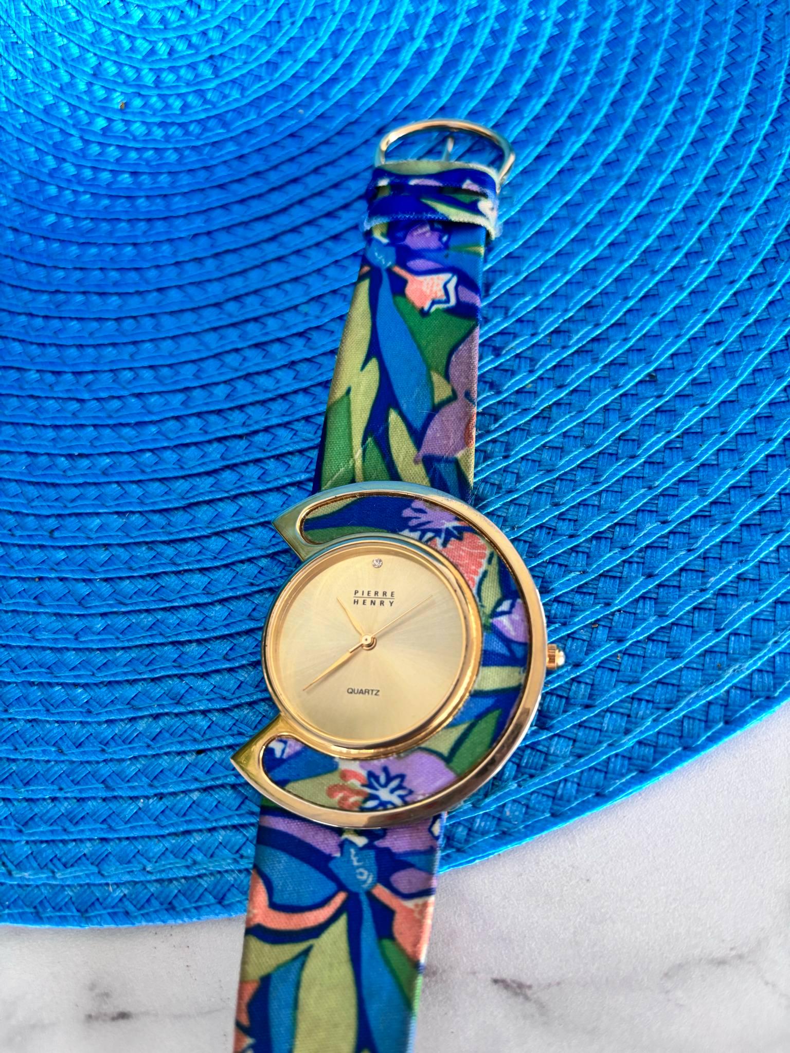 Vintage Pierre Henri Watch Pierre Henry Vintage Floral Watch – Colorful Quartz Watch  main image 4