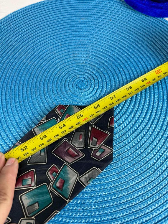 Vintage Protocol tie with colorful geometric patt… - image 4