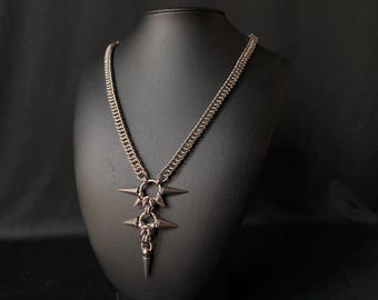 Ruin necklace | Spikes Stainless steel necklace | Chainmail | Chunky Chain Choker  | Goth | Grunge | Silver chainmaille
