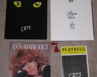 Broadway Plays - Ann-Margaret, Cats, Phantom of the Opera plus Cats Playbill