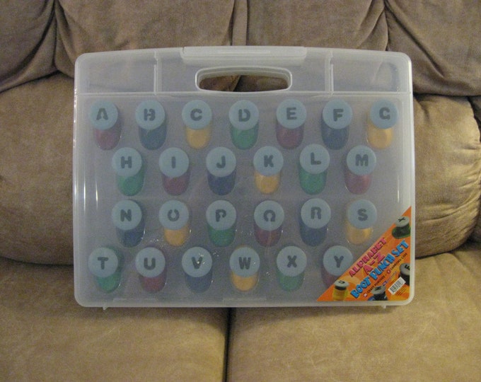 Alphabet Paper Punch Set A to Z Capital Letters in Carrier Case