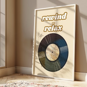 90s Retro Music Poster Digital Download, Vintage Vinyl Record Wall Art, Aesthetic Printable for Music Lovers & Home Decor