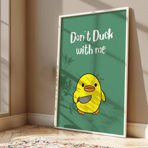 Funny Duck Meme Poster - Digital Download, Printable Wall Art, Trendy Home Decor, Humor Gift for Gamers & Meme Lovers
