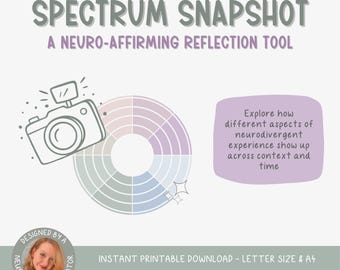 Ferramenta de Regulação Neurodivergente e Reflexão Sensorial | Visão Geral do Espectro | Suporte ao Sistema Nervoso para Autismo e TDAH (Imprimível)