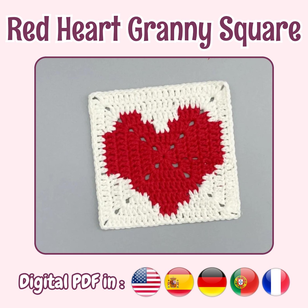 Red heart granny square crochet pattern easy granny square pattern pdf
