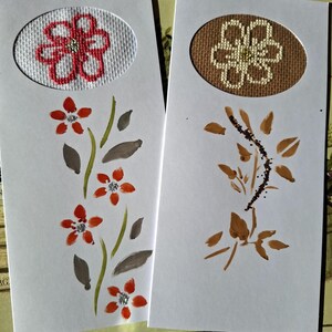 Tarjeta de felicitación o invitación para boda, compromiso o simplemente por amor :-)Bordado y pintado a mano.