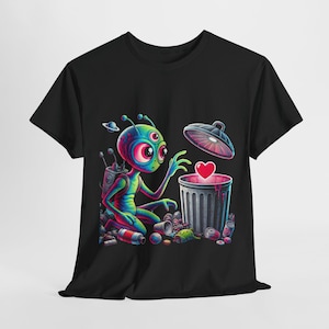 Love in a Trash Can T-Shirt, Garbage Love Tee, Dumpster Romance Shirt, Junkyard Relationship Top, Trashy Love Cotton Tee