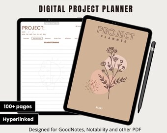 プロジェクトプランナー、Goodnotesテンプレート、プロジェクトトラッカー、オーガナイザー、管理、作業スケジュール、ビジネス、学生、生産性、iPadプロジェクト