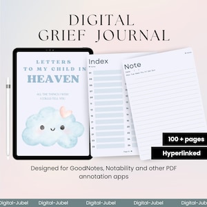 Cartas a mi hijo en el cielo Cuaderno digital para iPad de Goodnotes, Diario de duelo por la pérdida de un hijo, Memorial por la pérdida de un hijo, Libro de condolencias para padres en duelo