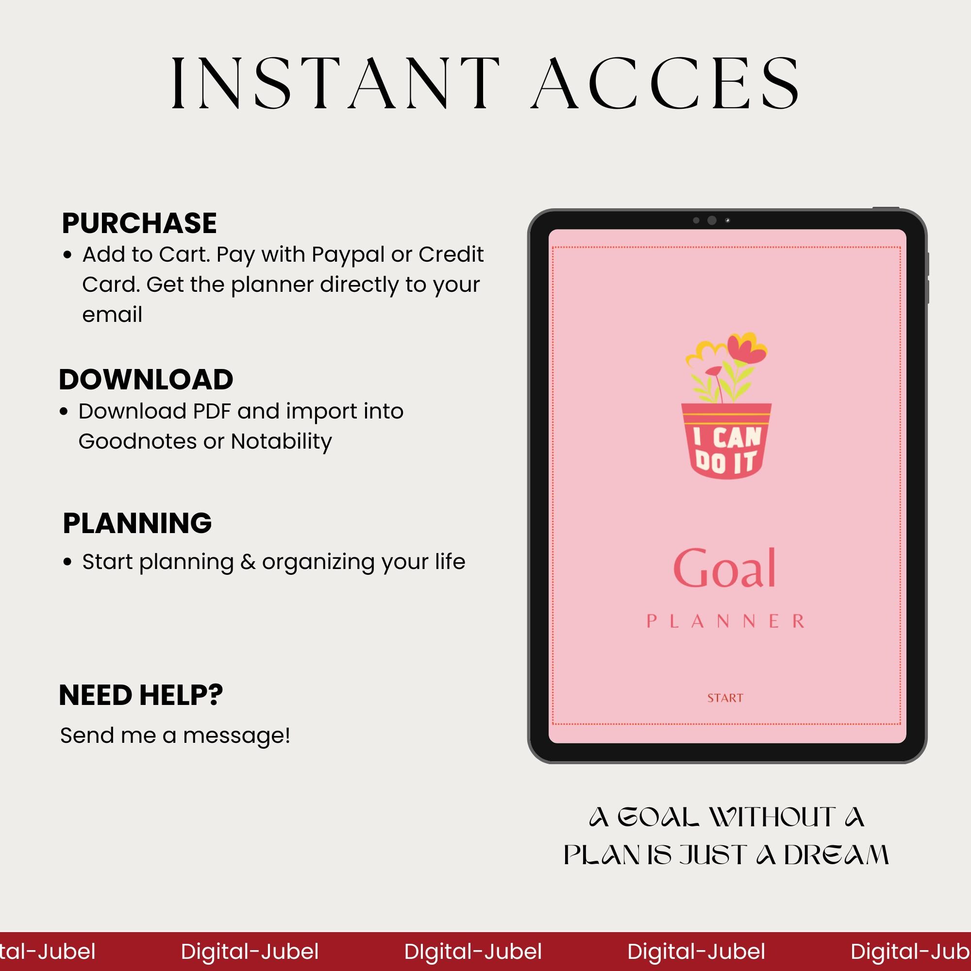 2025 Goal Planner | Digital Monthly Planner, Fully Hyperlinked, Goal ...