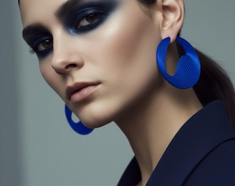 Boucles d'oreilles créoles "Les pensées" – Bijoux Dorés, Création Unique, cadeau pour Femme • Miette • big statement earrings