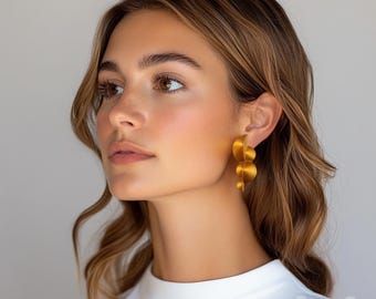 Boucles d'oreilles  "La Métamorphose" – Bijoux Écologique délicats • Bioplastic Earrings - Barbara Hepworth Inspired
