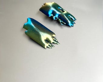 Boucles d'oreilles  "lart"– Bijoux couleur, art du corps • Inspirée par Matisse • Miette • uniques originales, bioplastique