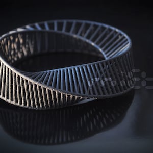 mobius bracelet 3d impression original design conception fait par Miette géométrique architecturale optique image 3