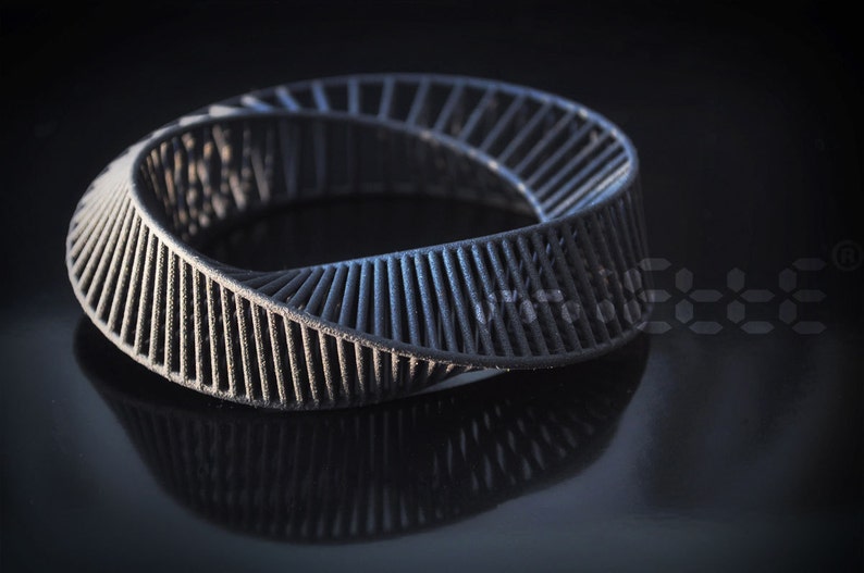 mobius bracelet 3d impression original design conception fait par Miette géométrique architecturale optique image 3