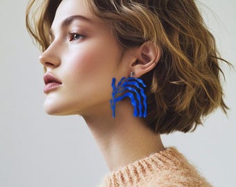 Matisse  inspiration  « Saule » boucles d’oreilles – Bioplastique • bijoux art