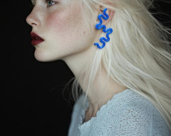Boucles "l-art" – Bijoux unique, Création Unique en Or, Boucles D'oreilles originales pour Femme, création artiste bioplastique