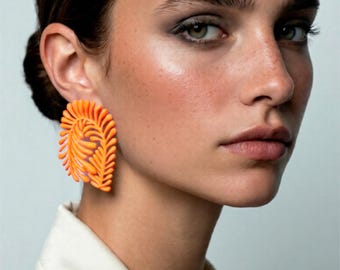Boucles d'oreilles "Les feuilles" – Bijoux Écologiques délicats, miette bijoux, art, bioplastique, unique design • inspiration Matisse
